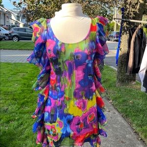 Colorful Ruffled Dress